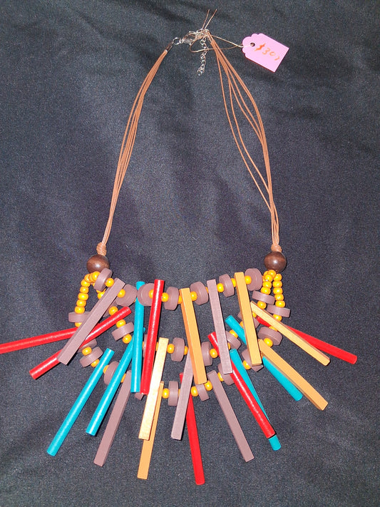 COCOMONEY NECKLACE WOOD 22IN