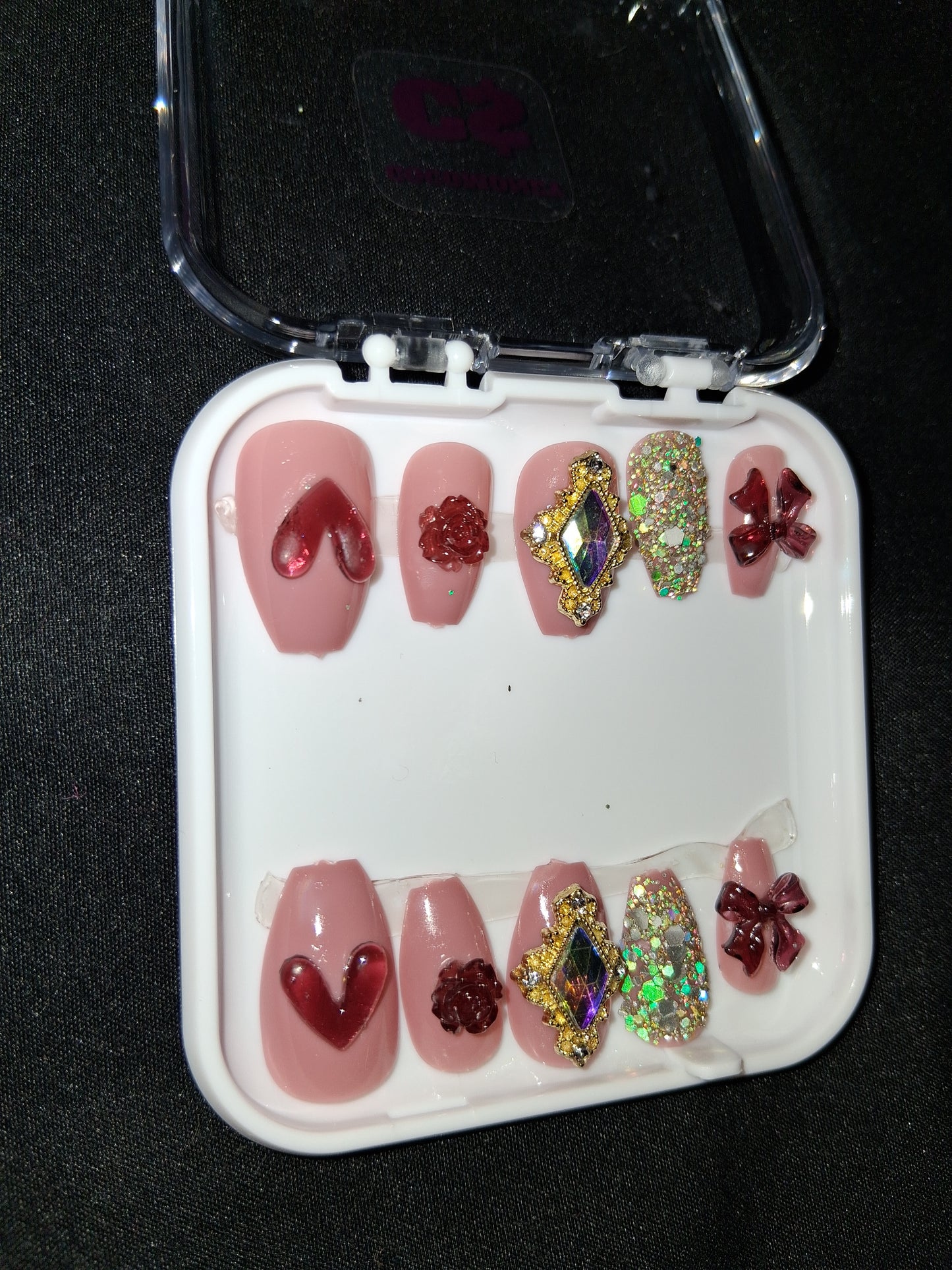 COCOMONEY NAILS CUSTOM ONE OF A KIND PIECES WITH NAIL BAG AND FREE GIFTS ACRYLIC