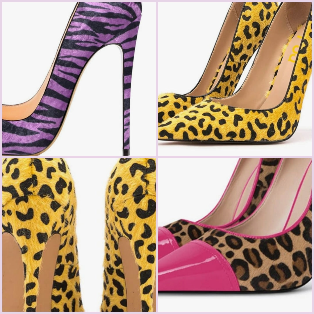 Women Sexy Leopard Printed Dress Shoes Pointy Toe High Heels Stilettos Pumps Party Formal Shoes