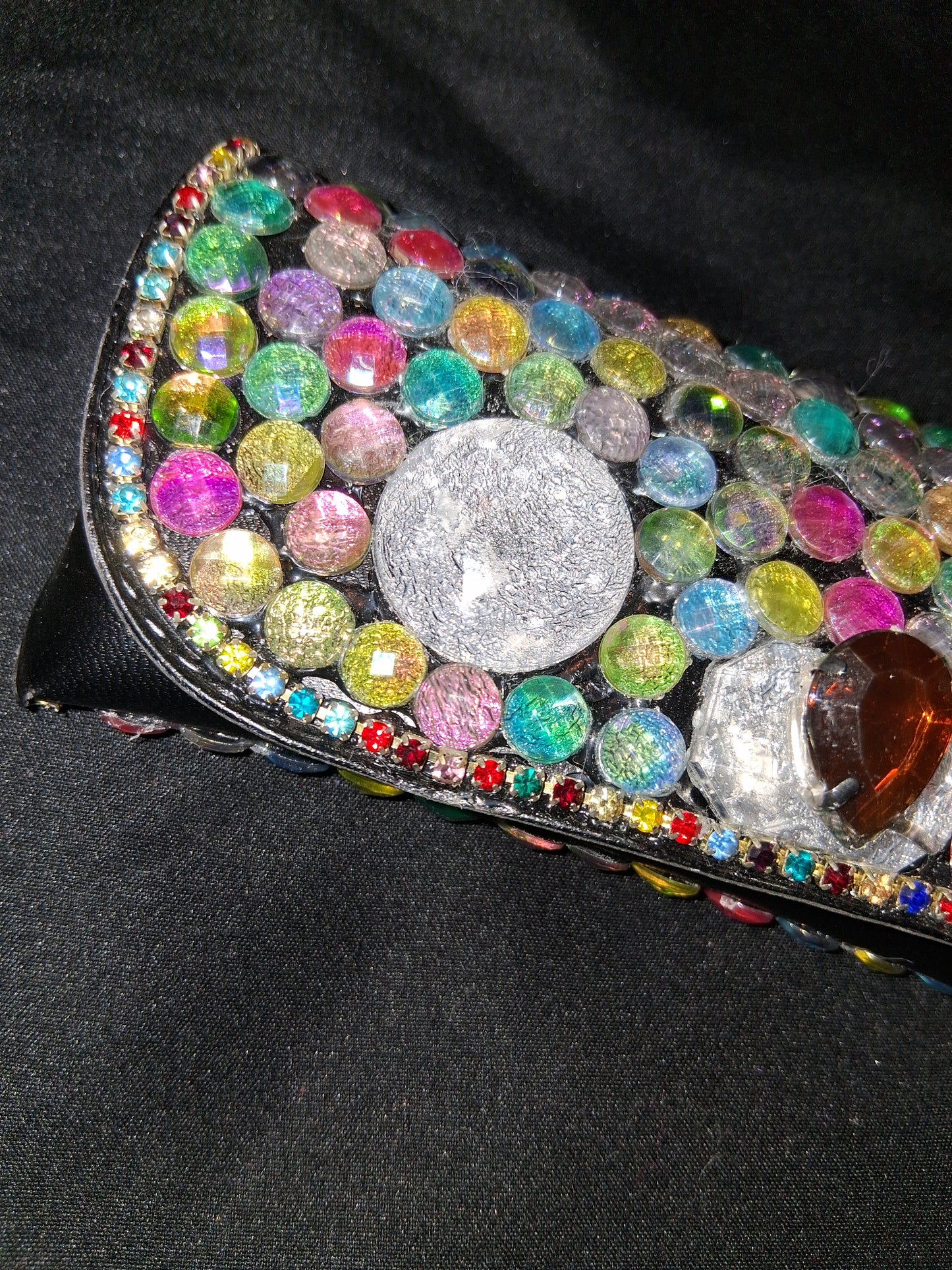 COCOMONEY Glasses Case Custom 1 OF A KIND PIECE GEMSTONES Velcro Closure
