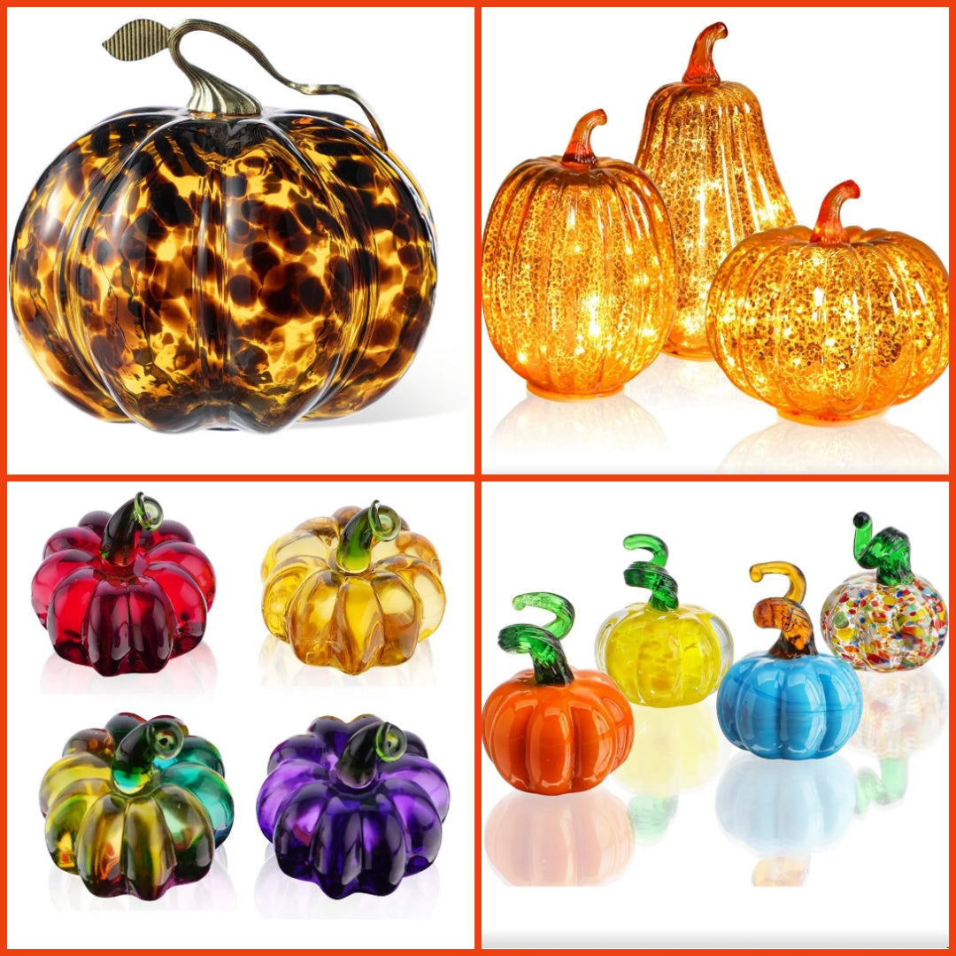 Glass pumpkin sets or silgle leopard print choose what set you want by number