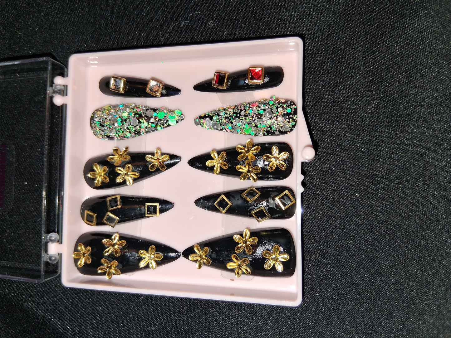 COCOMONEY NAILS CUSTOM ONE OF A KIND PIECES WITH NAIL BAG AND FREE GIFTS