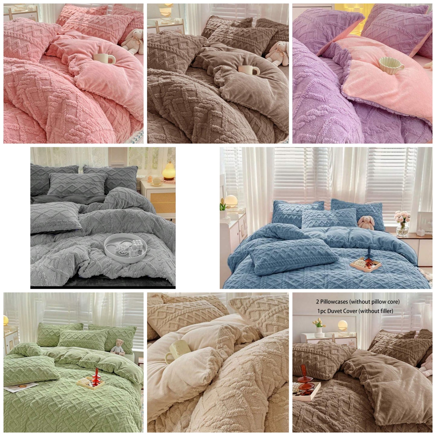 3pcs Deep Plush Crystal Velvet Cozy And Soft Duvet Cover Set, Suitable For Bedroom, Guest Room 1 set of 3