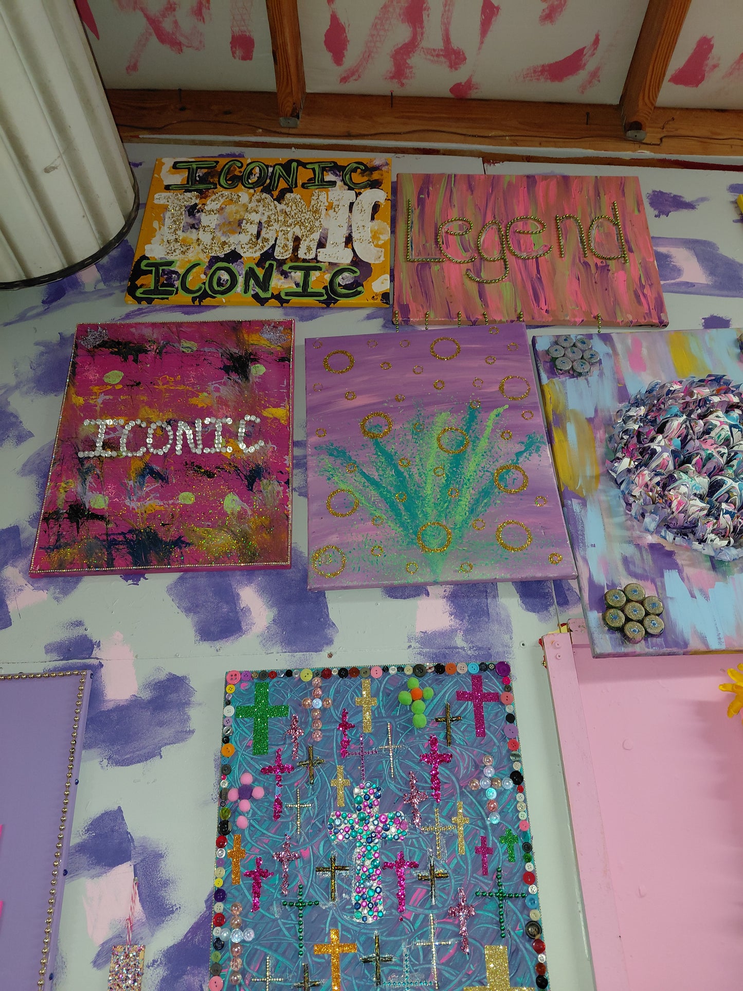 COCOMONEY ART Crosses 1 OF 1 CUSTOM PIECE BY COCOMONEY painting on canvas