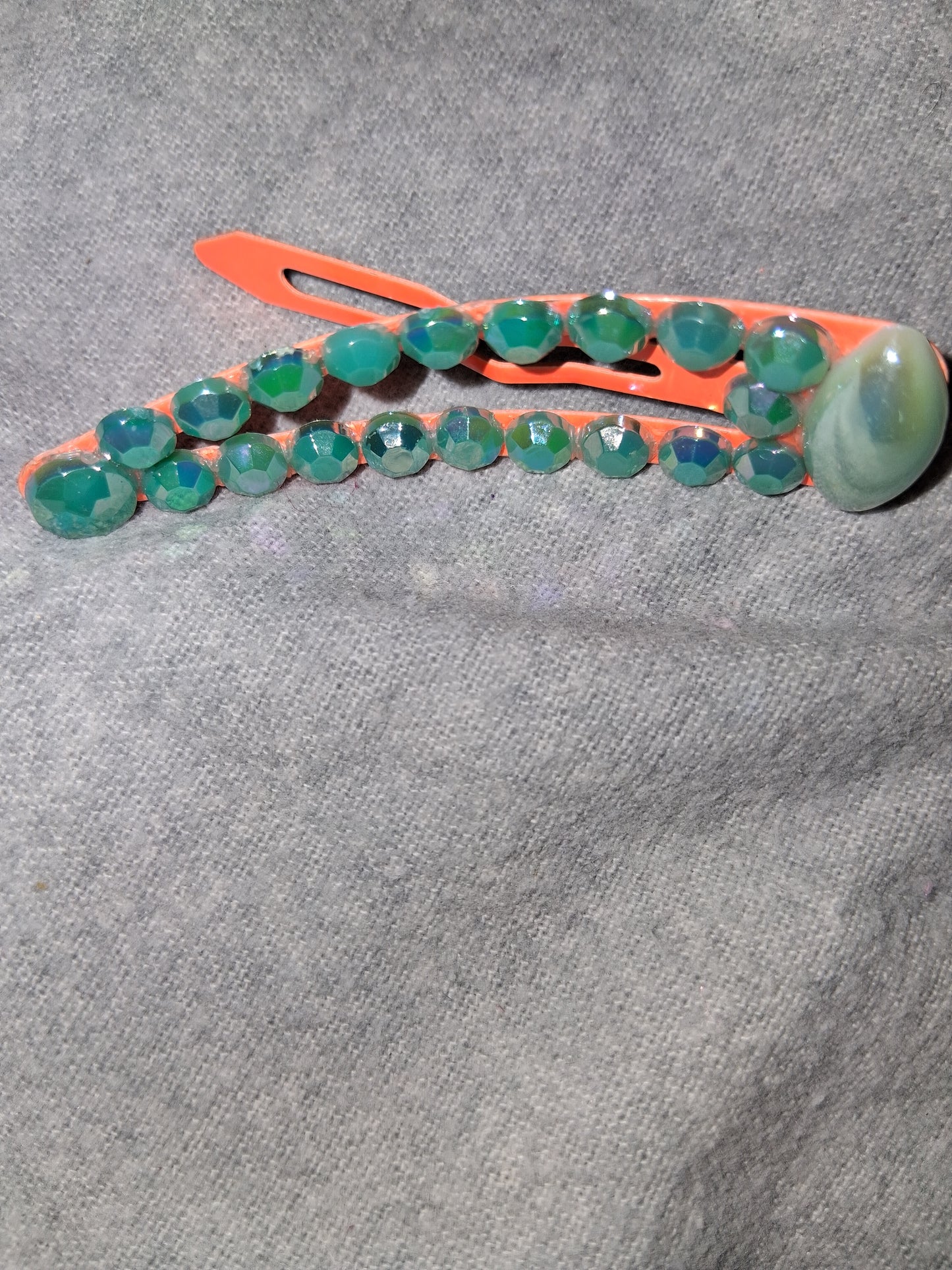 COCOMONEY HAIR CLIP 3INCH CUSTOM 1 OF A KIND PIECE with gemstones