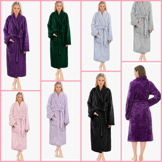 Plush Soft Robe Fluffy, Warm, Fleece Shaggy Bathrobe Cocomoney