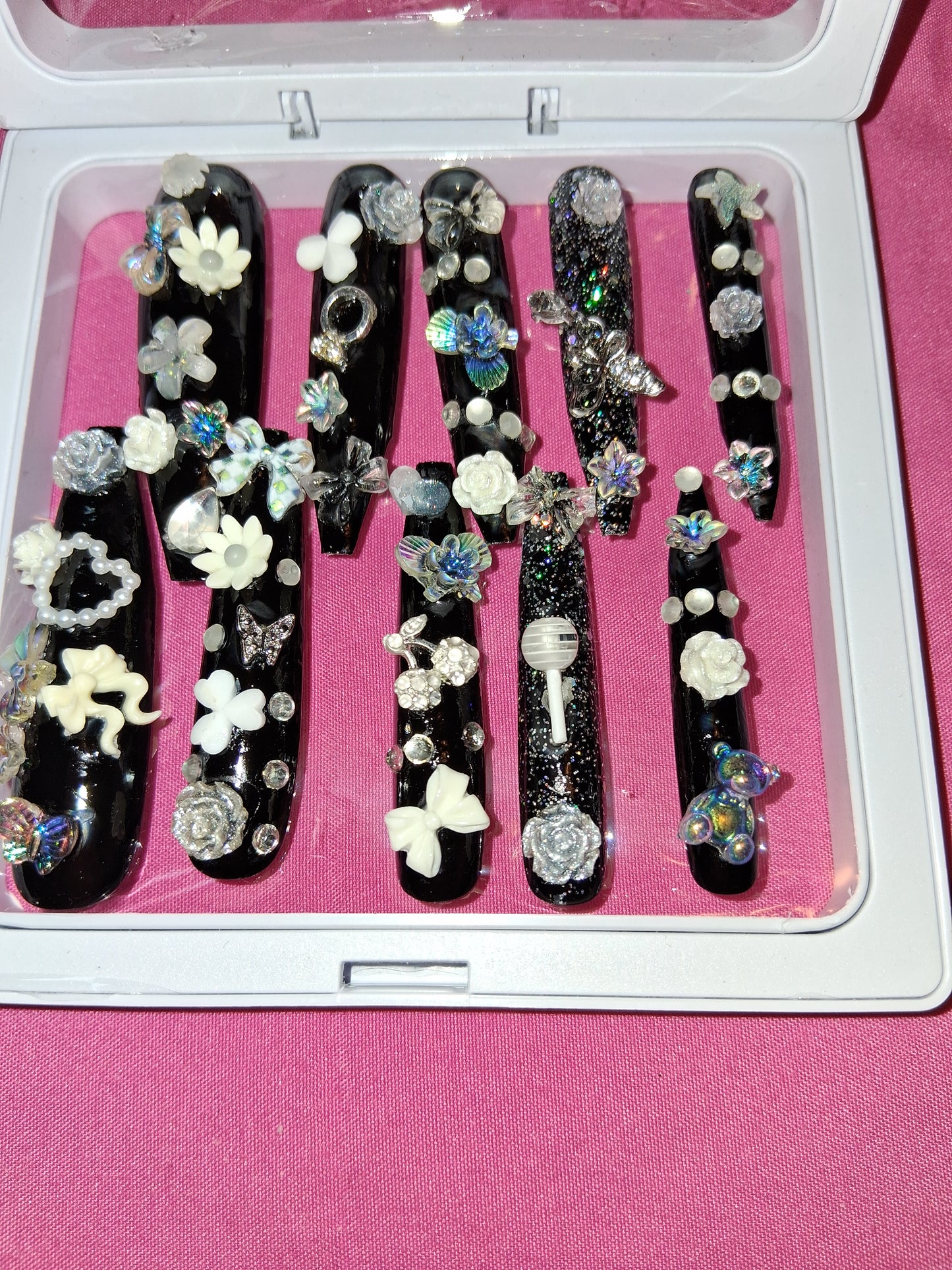 COCOMONEY NAILS CUSTOM 1 OF 1 GLUE ON PRESS ON COMES WITH FREE GIFTS #o56