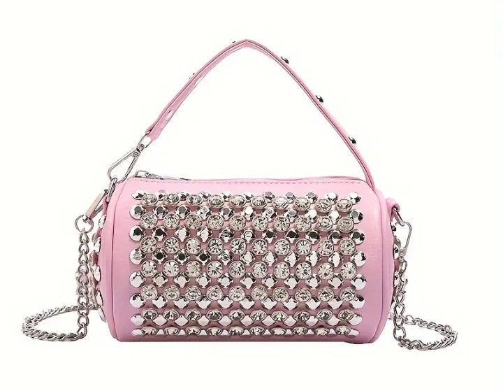 COCOMONEY PINK EMBELLISHED PURSE