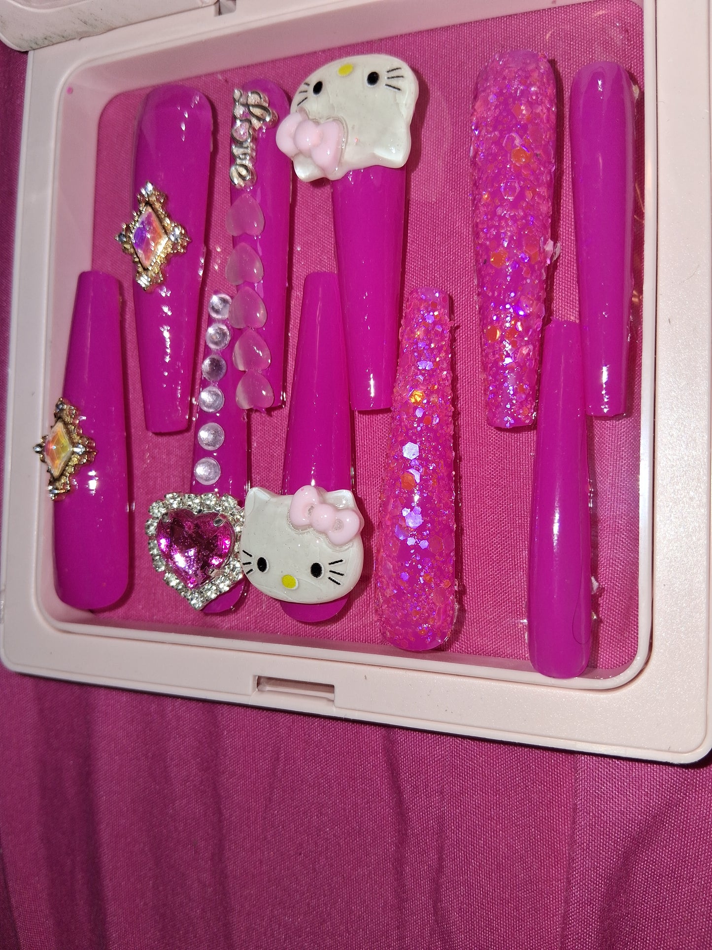 COCOMONEY NAILS CUSTOM 1 OF 1 GLUE ON PRESS ON COMES WITH FREE GIFTS #o47