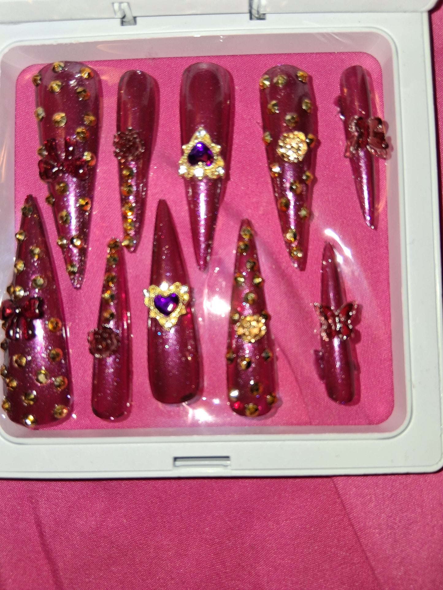 COCOMONEY NAILS CUSTOM 1 OF 1 GLUE ON PRESS ON COMES WITH FREE GIFTS #p64