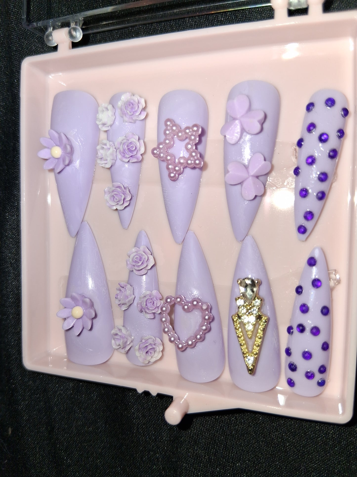 COCOMONEY NAILS CUSTOM 1 OF 1 GLUE ON PRESS ON COMES WITH FREE GIFTS #b56