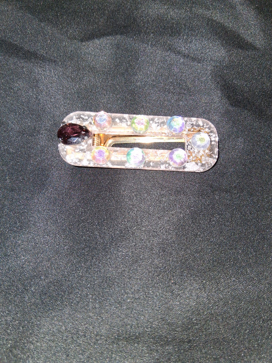 COCOMONEY HAIR CLIP 3INCH CUSTOM 1 OF A KIND PIECE with gemstones