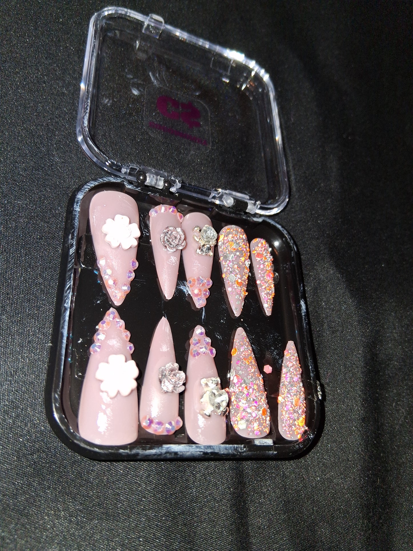 COCOMONEY NAILS CUSTOM ONE OF A KIND PIECES WITH NAIL BAG AND FREE GIFTS ACRYLIC