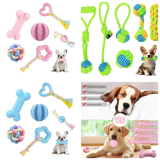 Puppy Chew Toys, 6 Pack Puppy Teething Toys for Small Breed, Soft Rubber Cute Blue Dog Toys, Eco-Friendly, Teeth Cleaning Interactive Tiny Puppy Toys for Small Dog