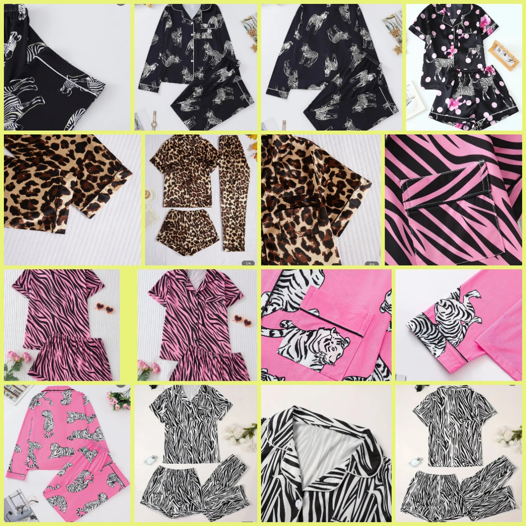 COCOMONEY ZEBRA OR LEOPARD PAGAMA SETS 2 and 3 PIECES