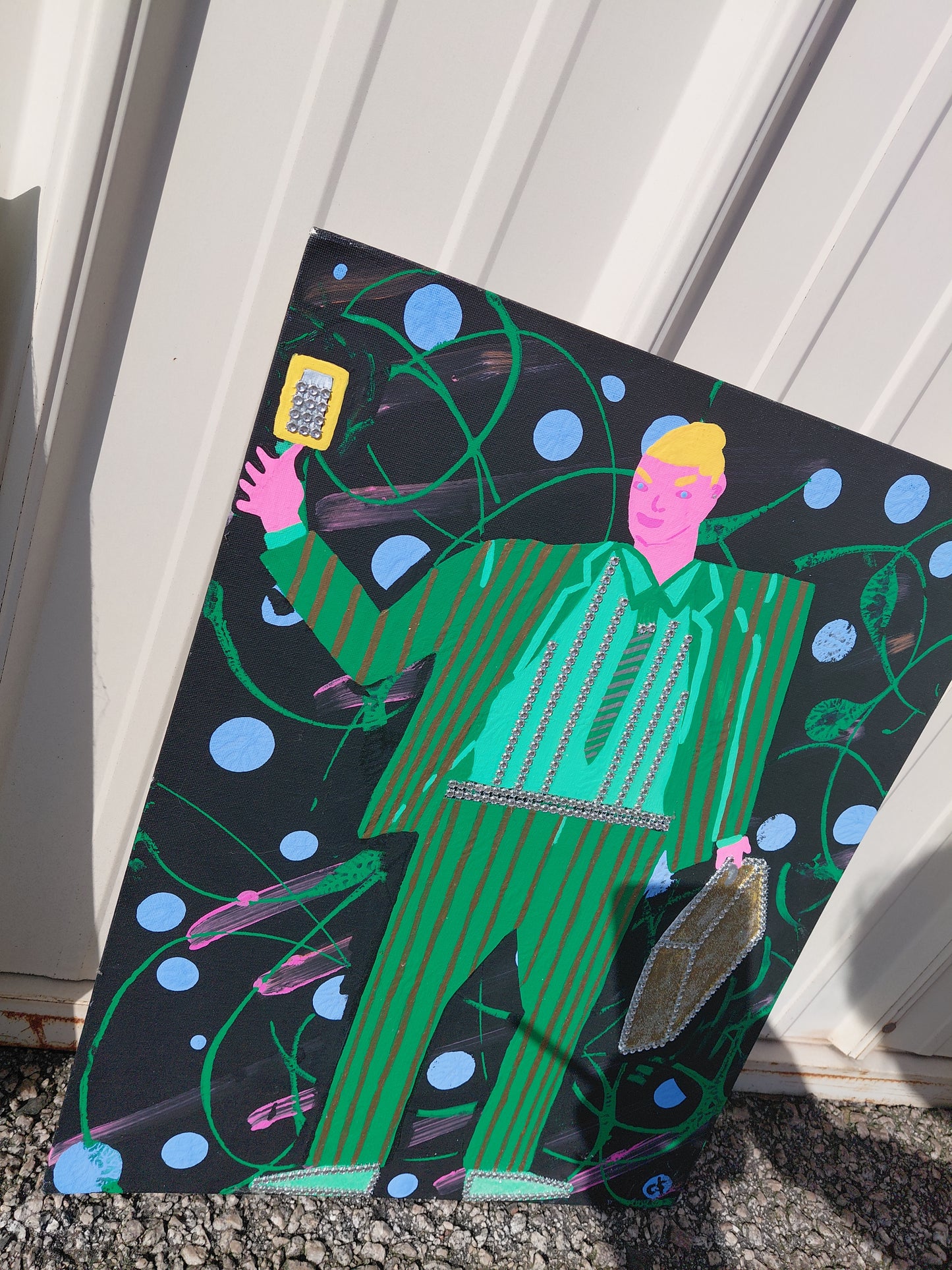 COCOMONEY ART Business Man 1 OF 1 CUSTOM PIECE BY COCOMONEY painting on canvas
