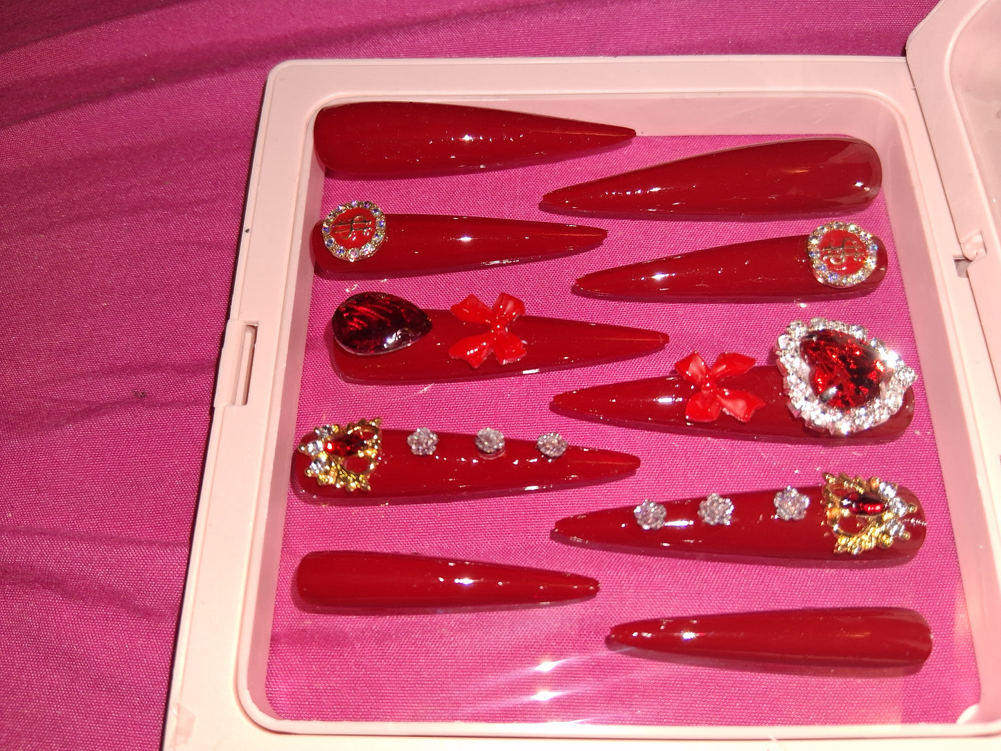COCOMONEY NAILS CUSTOM 1 OF 1 GLUE ON PRESS ON COMES WITH FREE GIFTS #o18