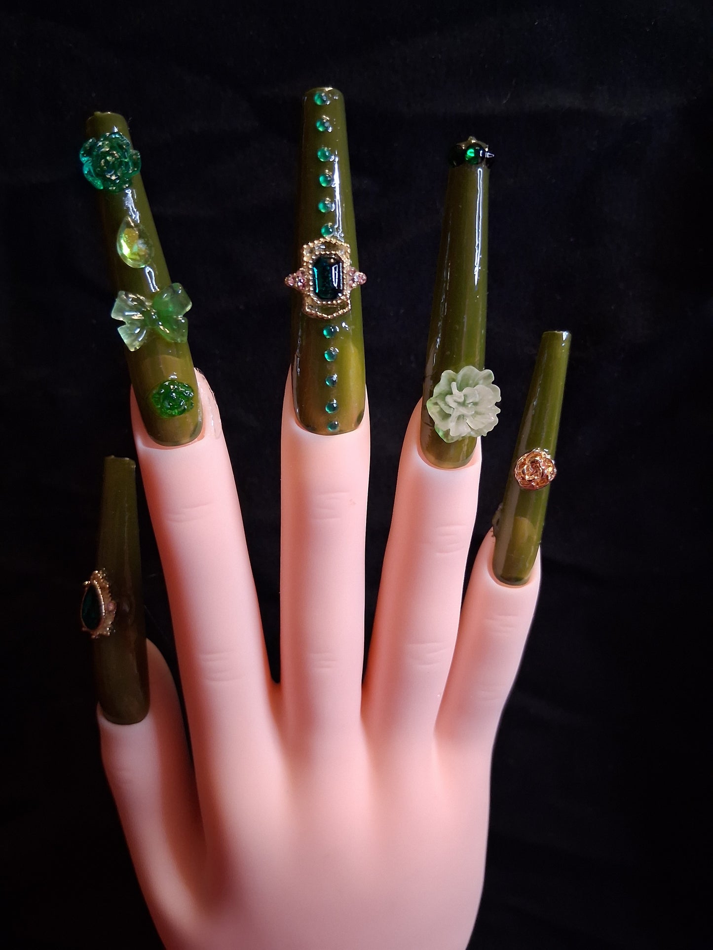 COCOMONEY NAILS CUSTOM 1 OF 1 GLUE ON PRESS ON COMES WITH FREE GIFTS #o94
