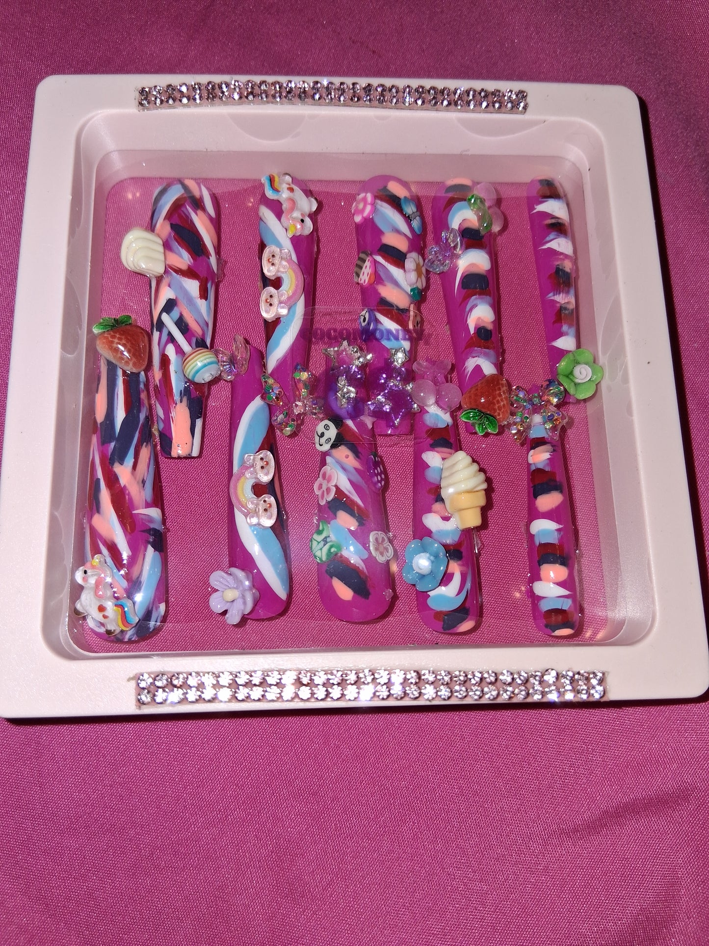 COCOMONEY NAILS CUSTOM 1 OF 1 GLUE ON PRESS ON COMES WITH FREE GIFTS #p1