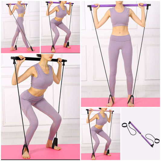 Portable Pull-up Fitness Resistance Training Bar Yoga Pilates Stick Chest Expander Arm Strength Training Rod stainless steel