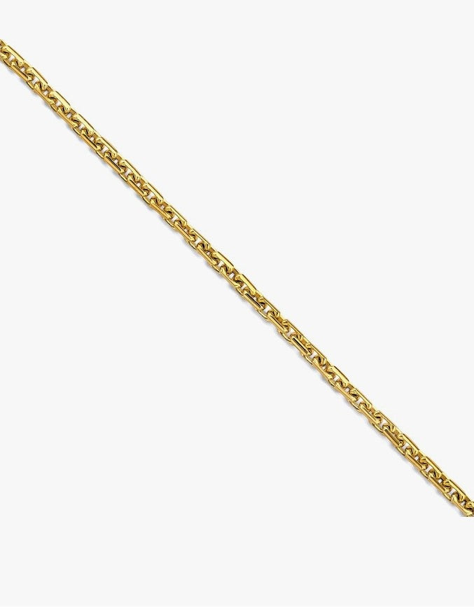 COCOMONEY 14k Yellow Gold 3mm Solid Diamond Cut Cable Chain Bracelet & Necklace