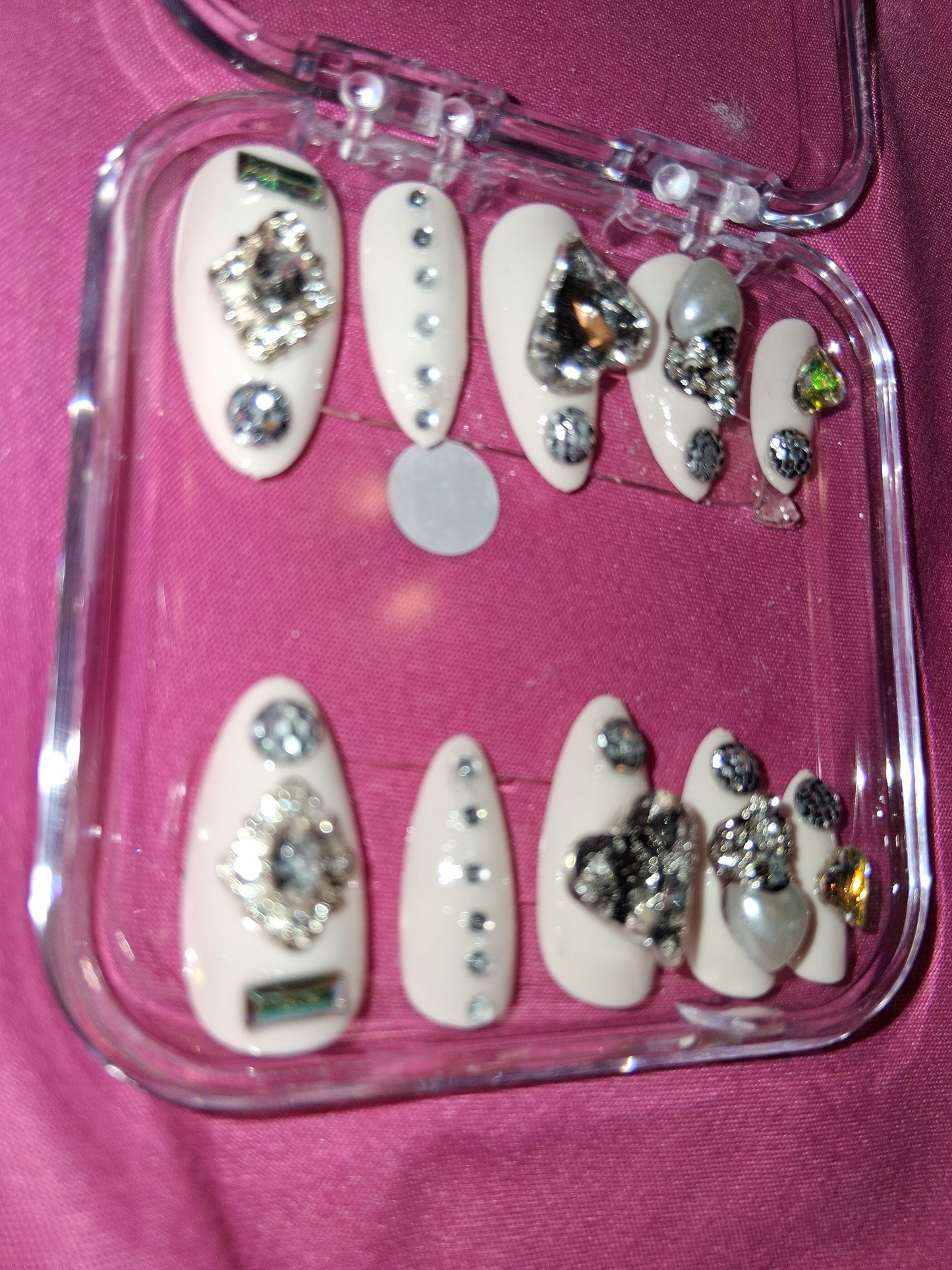 COCOMONEY NAILS CUSTOM 1 OF 1 GLUE ON PRESS ON COMES WITH FREE GIFTS #b77