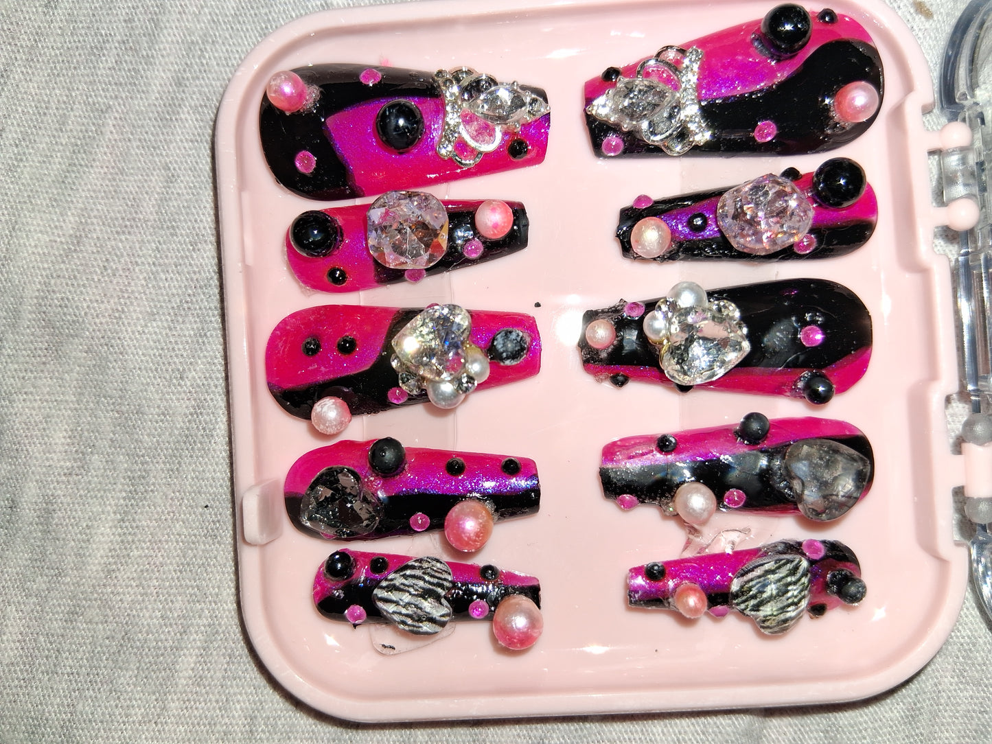 COCOMONEY NAILS CUSTOM 1 OF 1 GLUE ON PRESS ON COMES WITH FREE GIFTS #b58