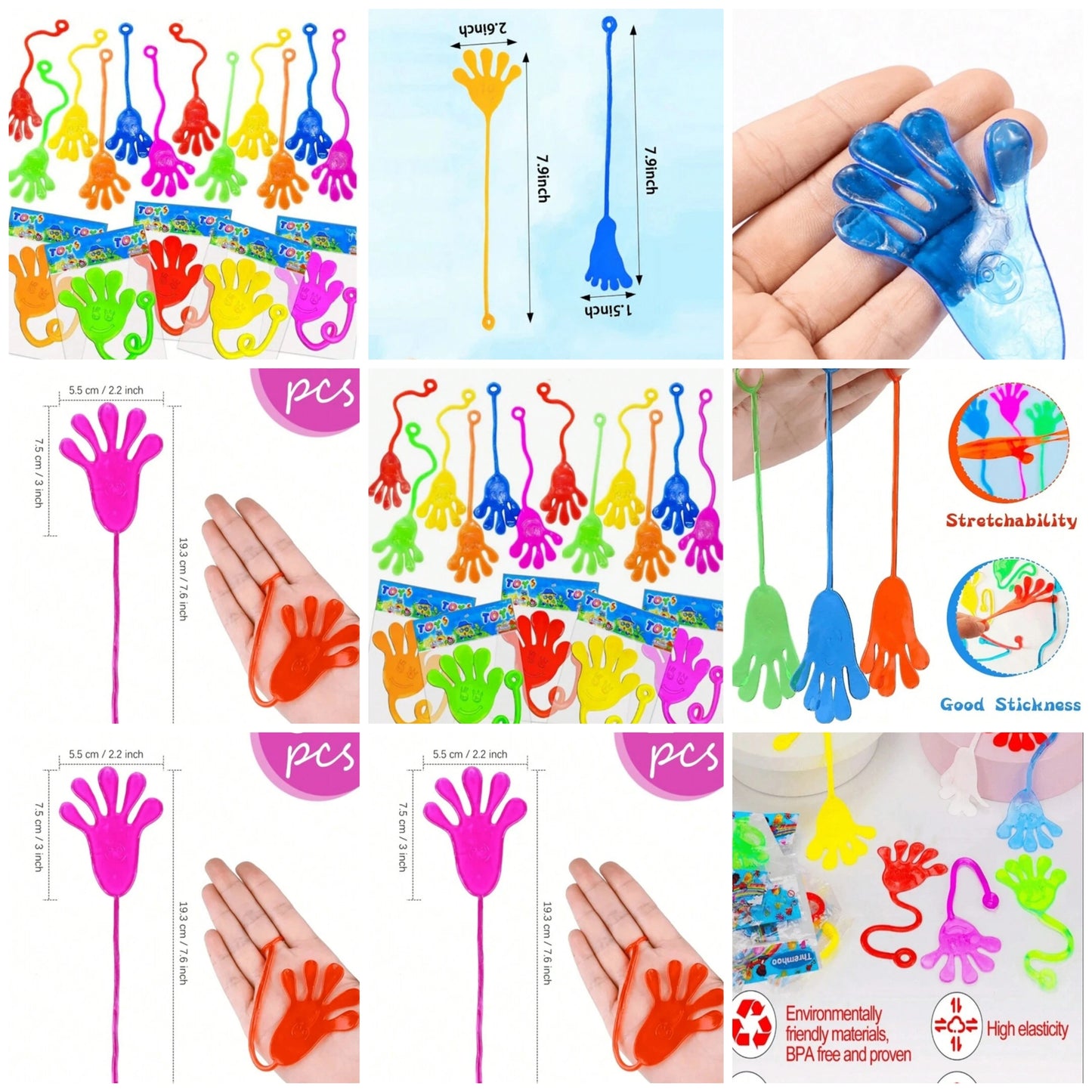 Sticky Hands, Sticky Finger, Party Favor Sets, Fun Toys, Party Favors, Wacky Fun Stretchy Sticky Hands, Party Favors, Birthday Parties, Toys For Sensory jelly