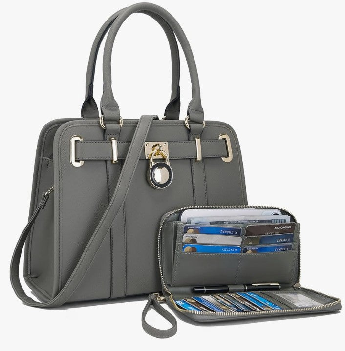 Handbags Sets For Women Shoulder Bags Top Handle Work Satchel Tote Purses Set With Matching Wallet 2pcs