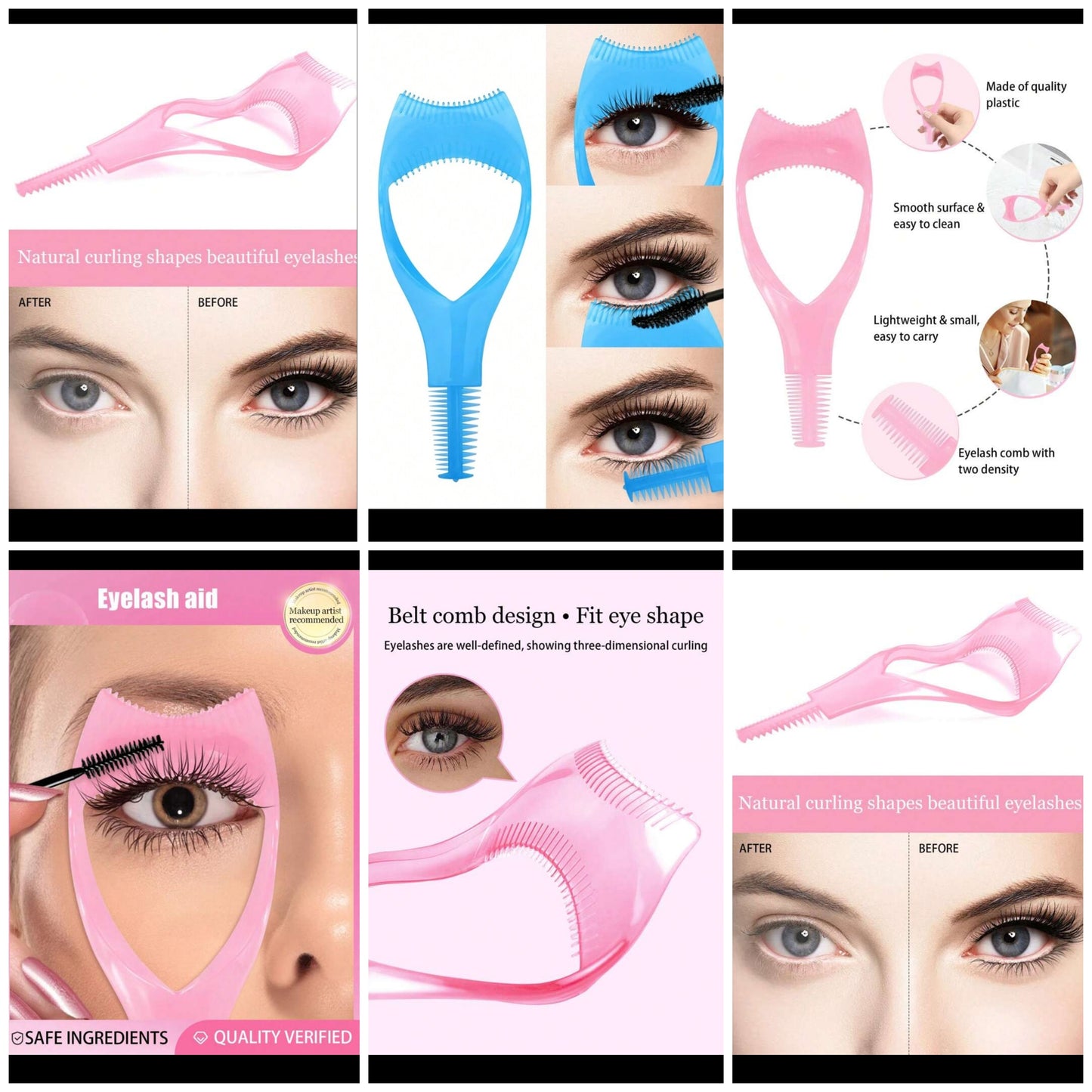 2pcs, Three-In-One Mascara Applicator, Mascara Protection Tool, Eyelash Auxiliary Device, 1pcsreusable Makeup Assistant, Auxiliary Device Suitable For Beginners To Perfectly Apply Eyelashes And Eyeliner, To Create Naturally Non-Caking Eyelashes, Mascara
