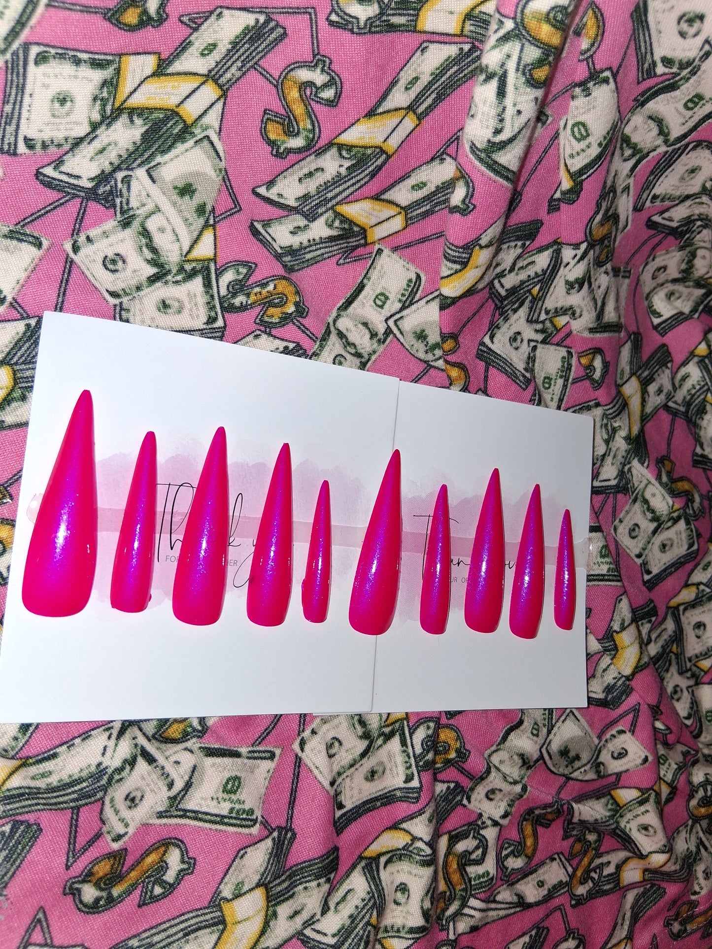 COCOMONEY NAILS CUSTOM 1 OF 1 GLUE ON PRESS ON COMES WITH FREE GIFTS #g17