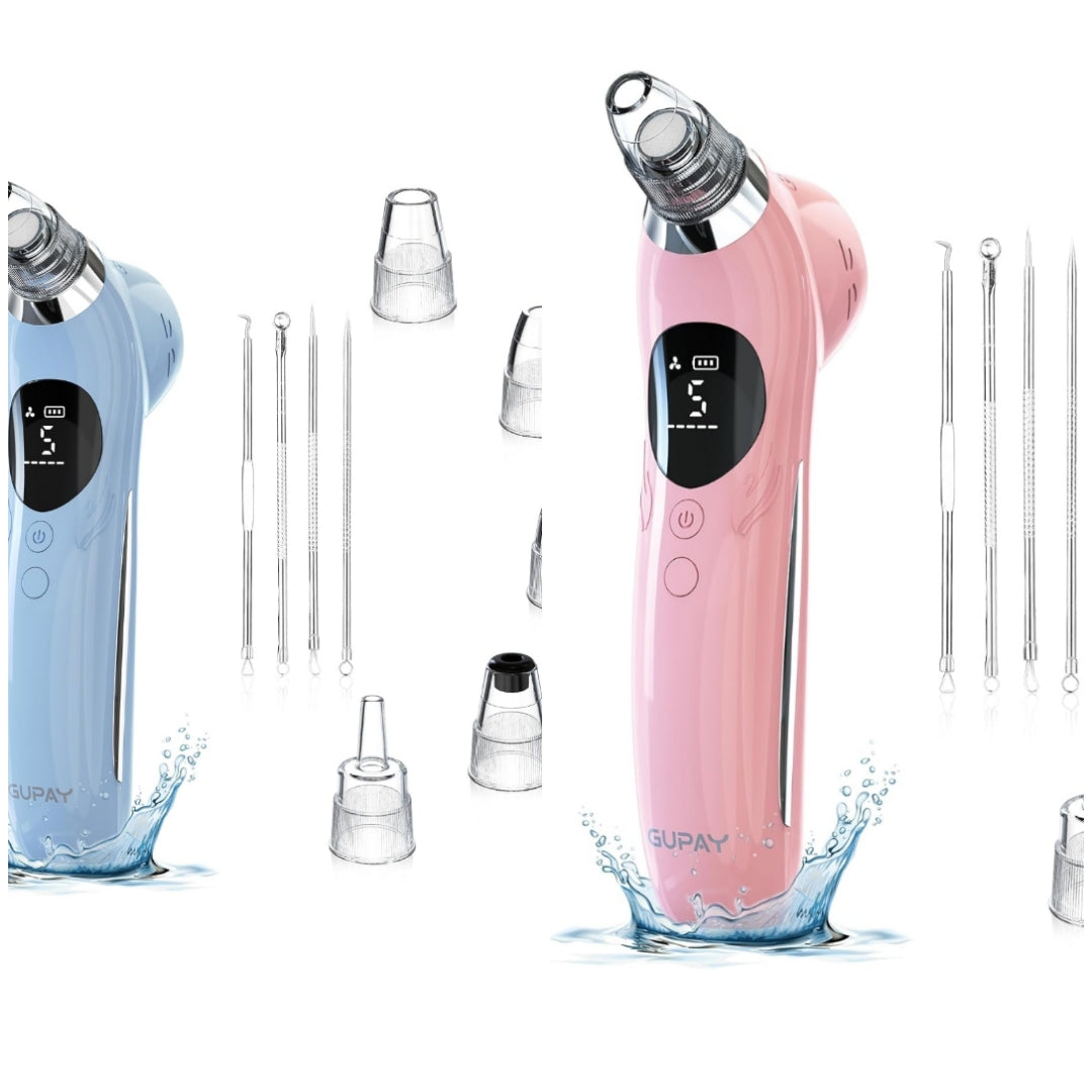 Blackhead Remover Vacuum Facial Pore Cleaner Electric Comedone Whitehead Extractor 5 Suction Probes and 5 Suction Levels Rechargeable Black Heads Remover Tools for Women & Men Facial Skin Care