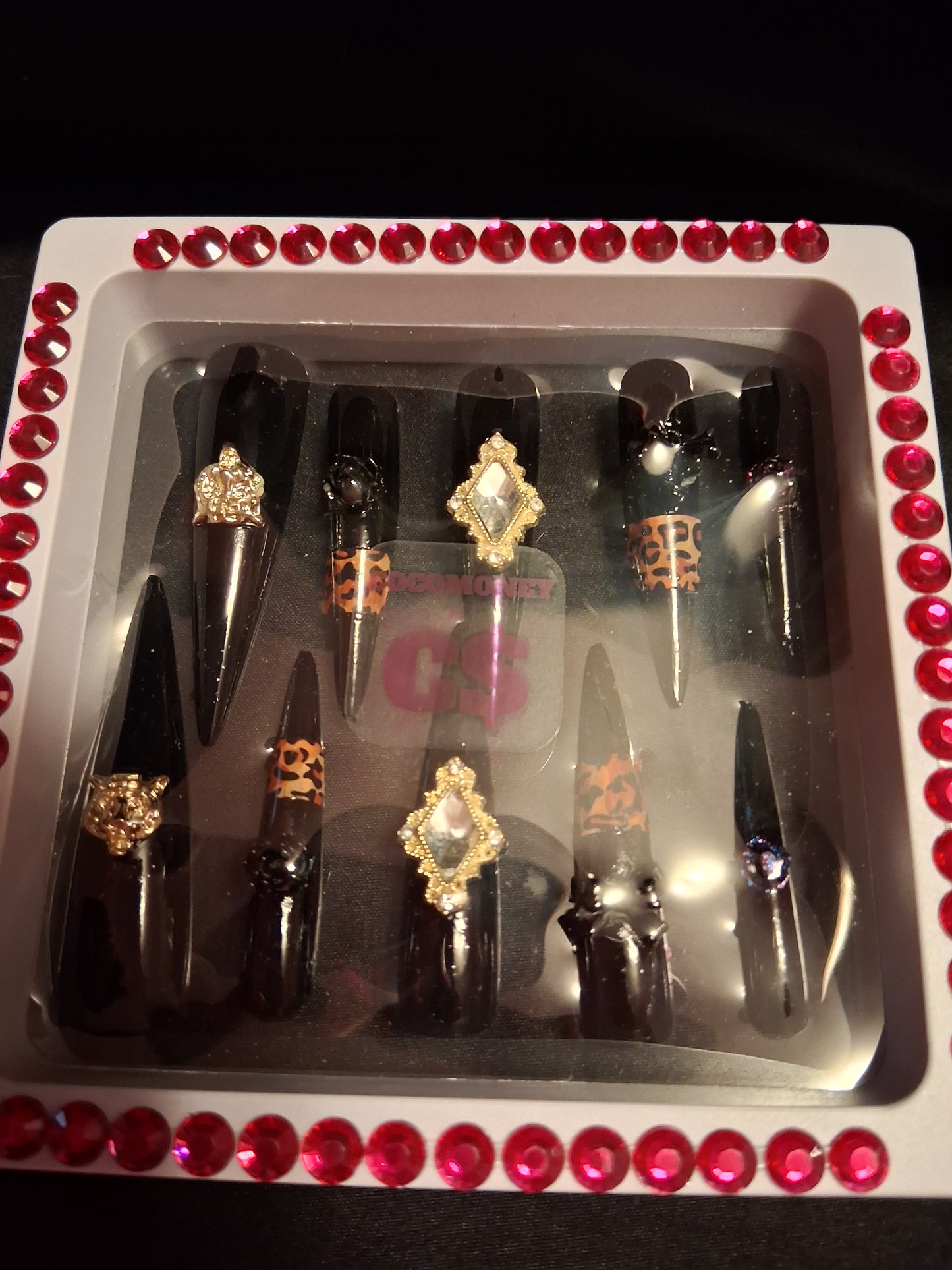 COCOMONEY NAILS CUSTOM 1 OF 1 GLUE ON PRESS ON COMES WITH FREE GIFTS #o93