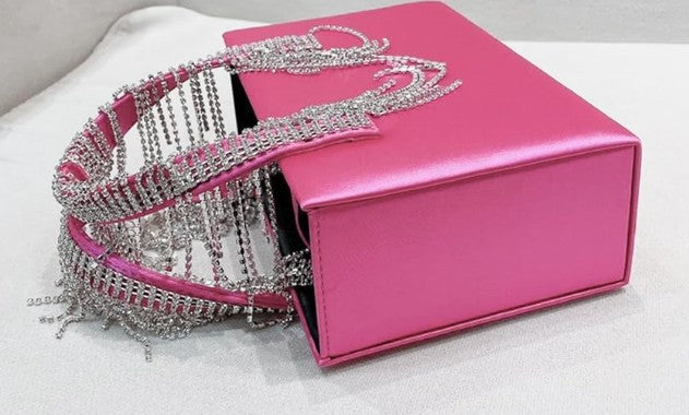 Tassels Sparkling Rhinestone Evening Bag, Small Tote Bag, Crossbody Bags for Wedding, Prom, Parties, Travel