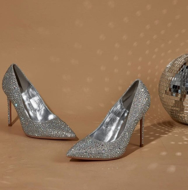 Women High Heels,3.94 inch/10cm Stiletto Pumps Sexy Pointed Toe Patent Leather Slip On High Heel Dress Evening Party Pump Shoes