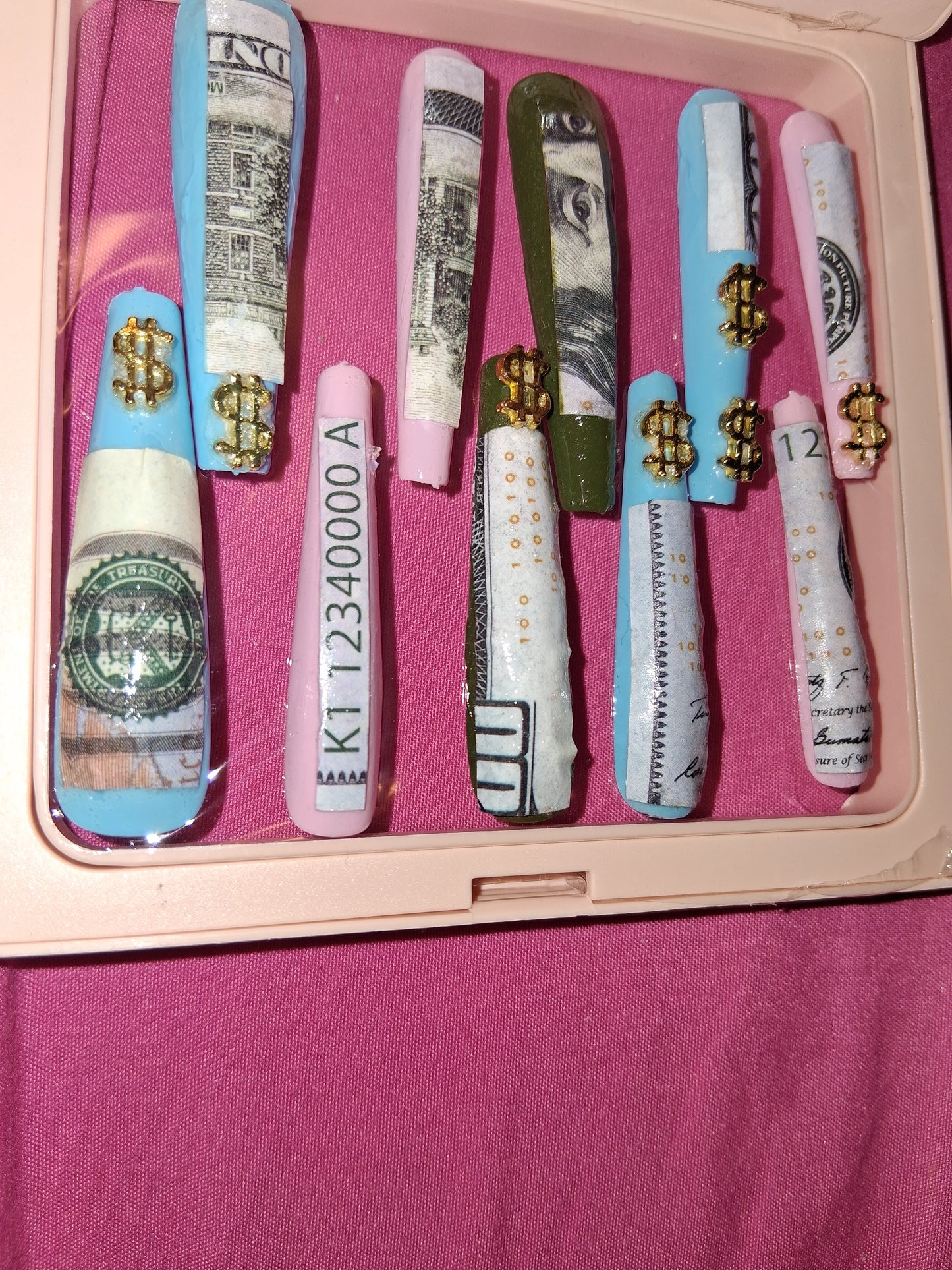 COCOMONEY NAILS CUSTOM 1 OF 1 GLUE ON PRESS ON COMES WITH FREE GIFTS #o41