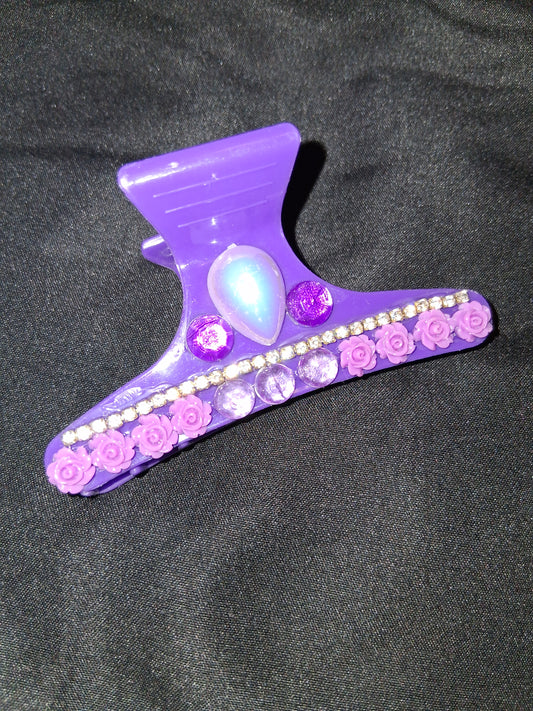 COCOMONEY HAIR CLIP 3INCH CUSTOM 1 OF A KIND PIECE with gemstones