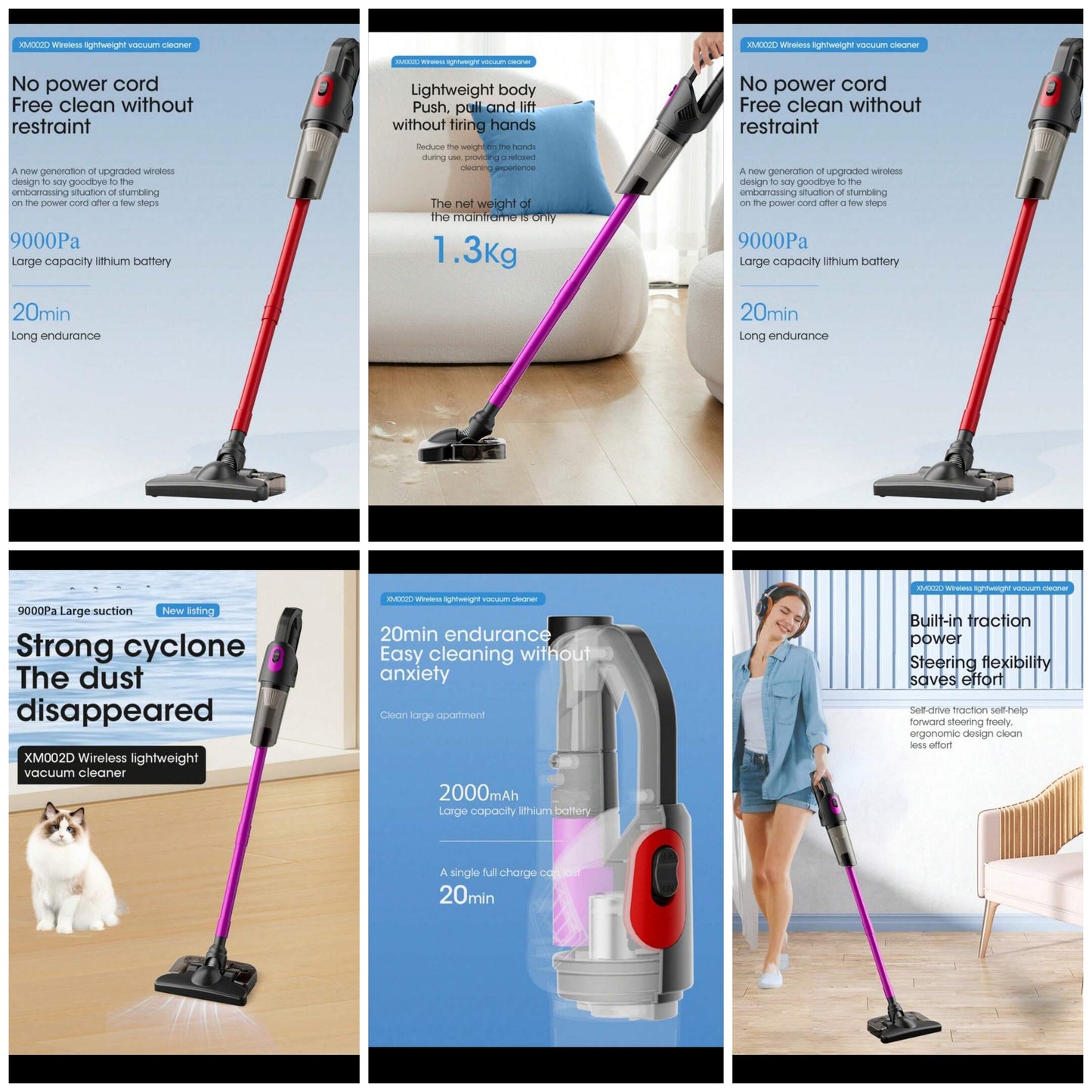 Cordless Vacuum Cleaner, Handheld Stick Lightweight Vacuum Cleaner, Suitable For Household Cleaning Of Pet USB or DC other connection