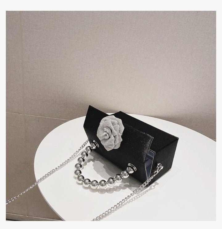 Rhinestone Evening Bag, Satin Small Tote Bag, Clutch Purses for Women, Crossbody Bags for Wedding, Prom, Parties, Travel