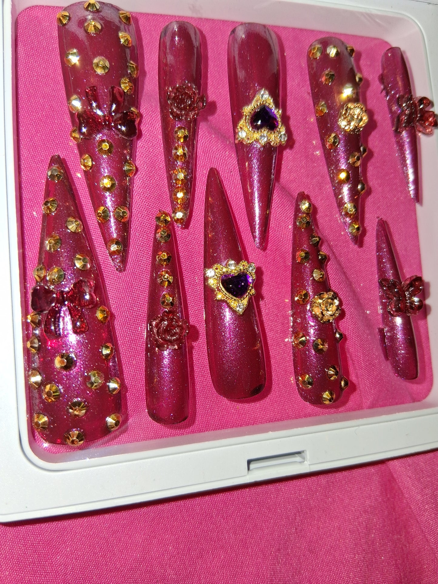 COCOMONEY NAILS CUSTOM 1 OF 1 GLUE ON PRESS ON COMES WITH FREE GIFTS #p64