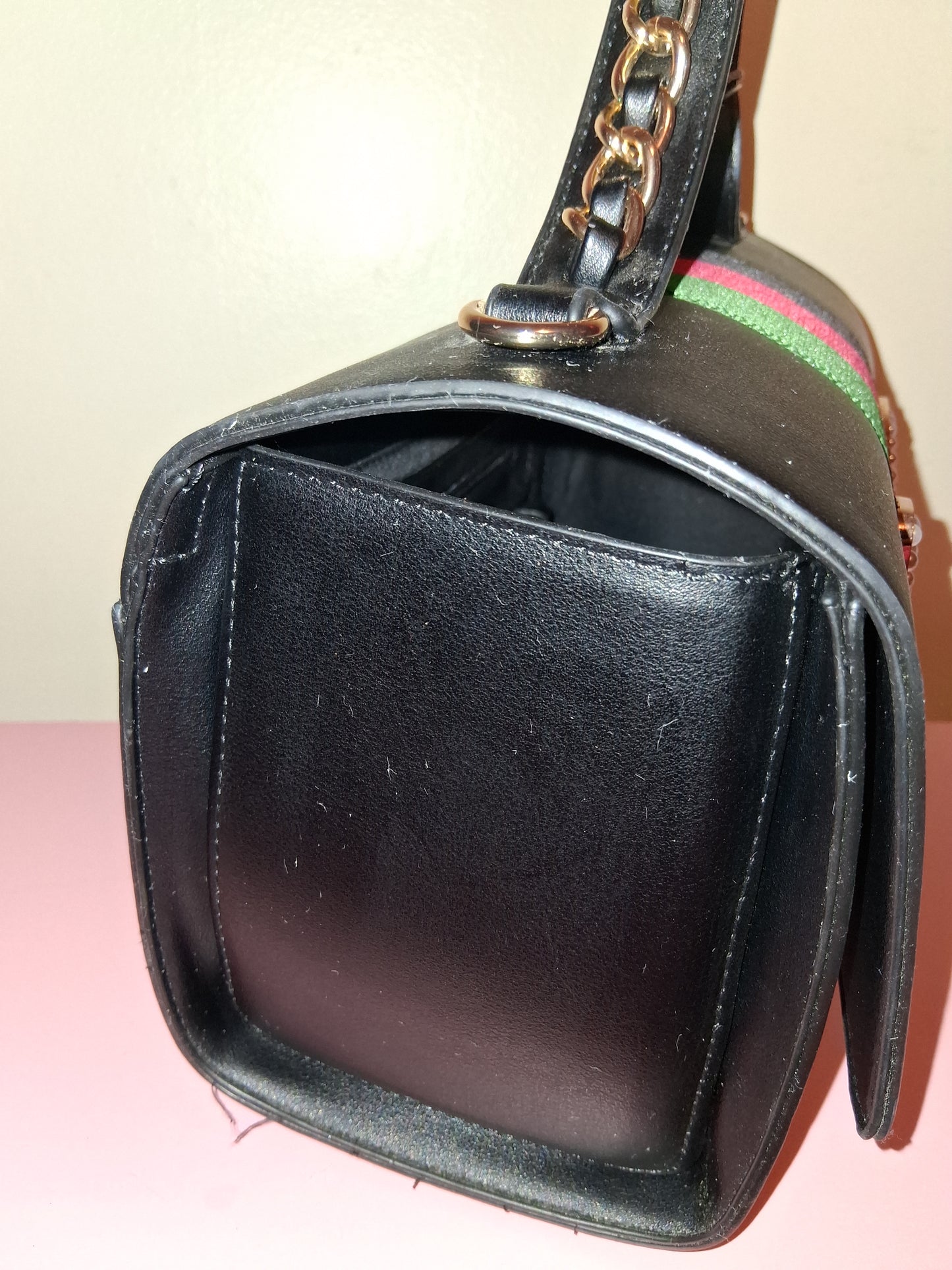 COCOMONEY HANDBAG BLACK WITH WALLET AND STRAP 10IN BY 8IN BY 5IN ONLY 2 of these pu