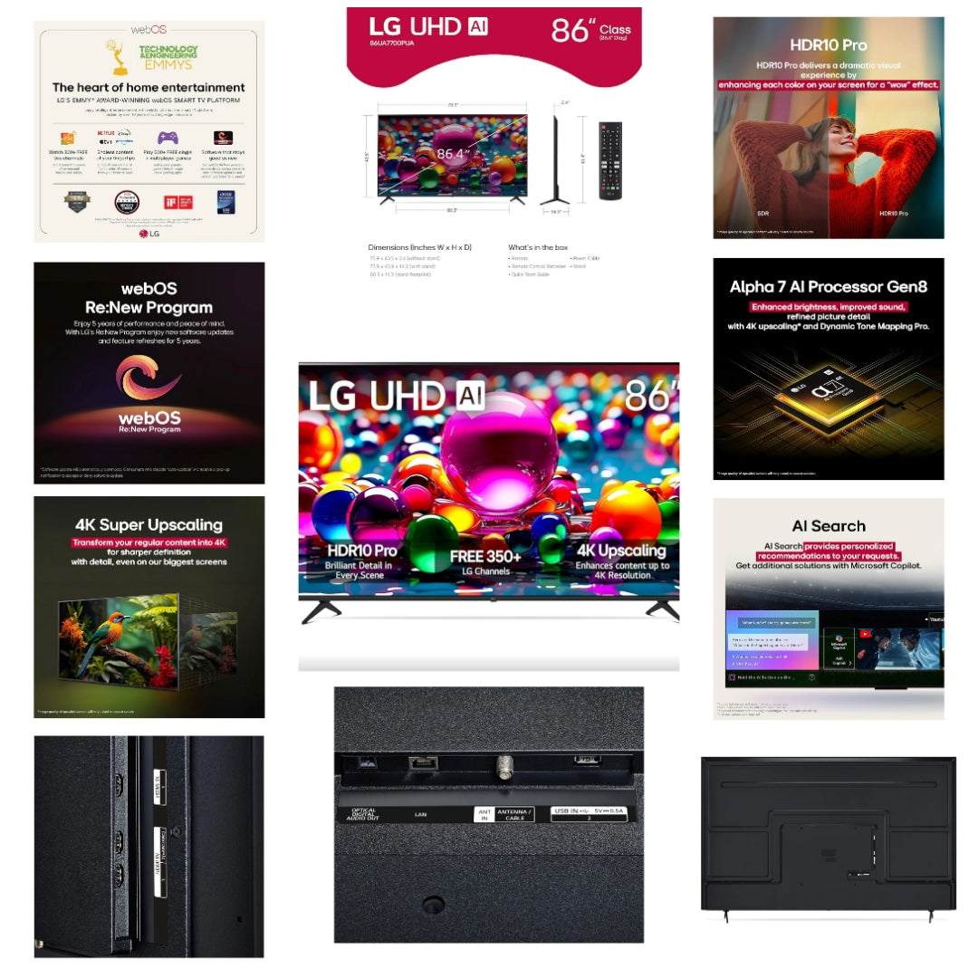 LG 86-Inch or Samsung 65-Inch Class QLED Q7F Series or TCL 55-Inch Class S5 UHD 4K LED