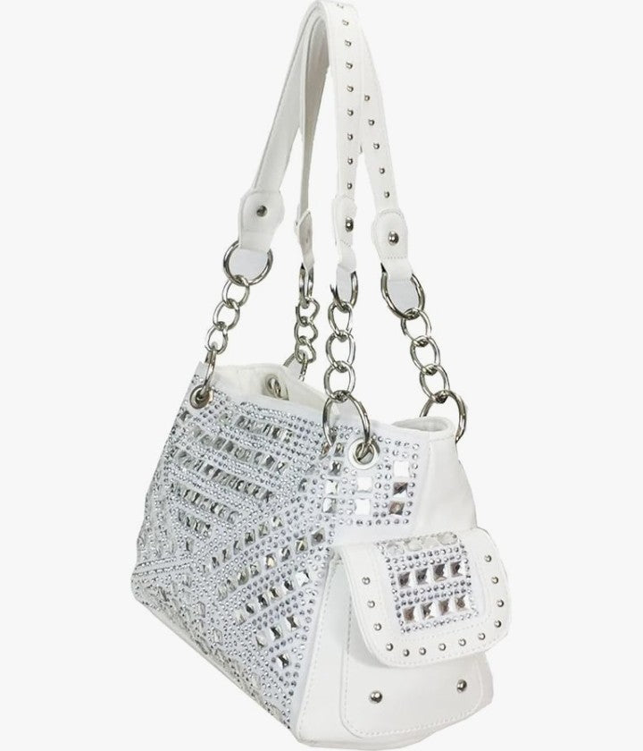 12×8×3.5 Gem Studded Rhinestone Concealed and Carry Purse