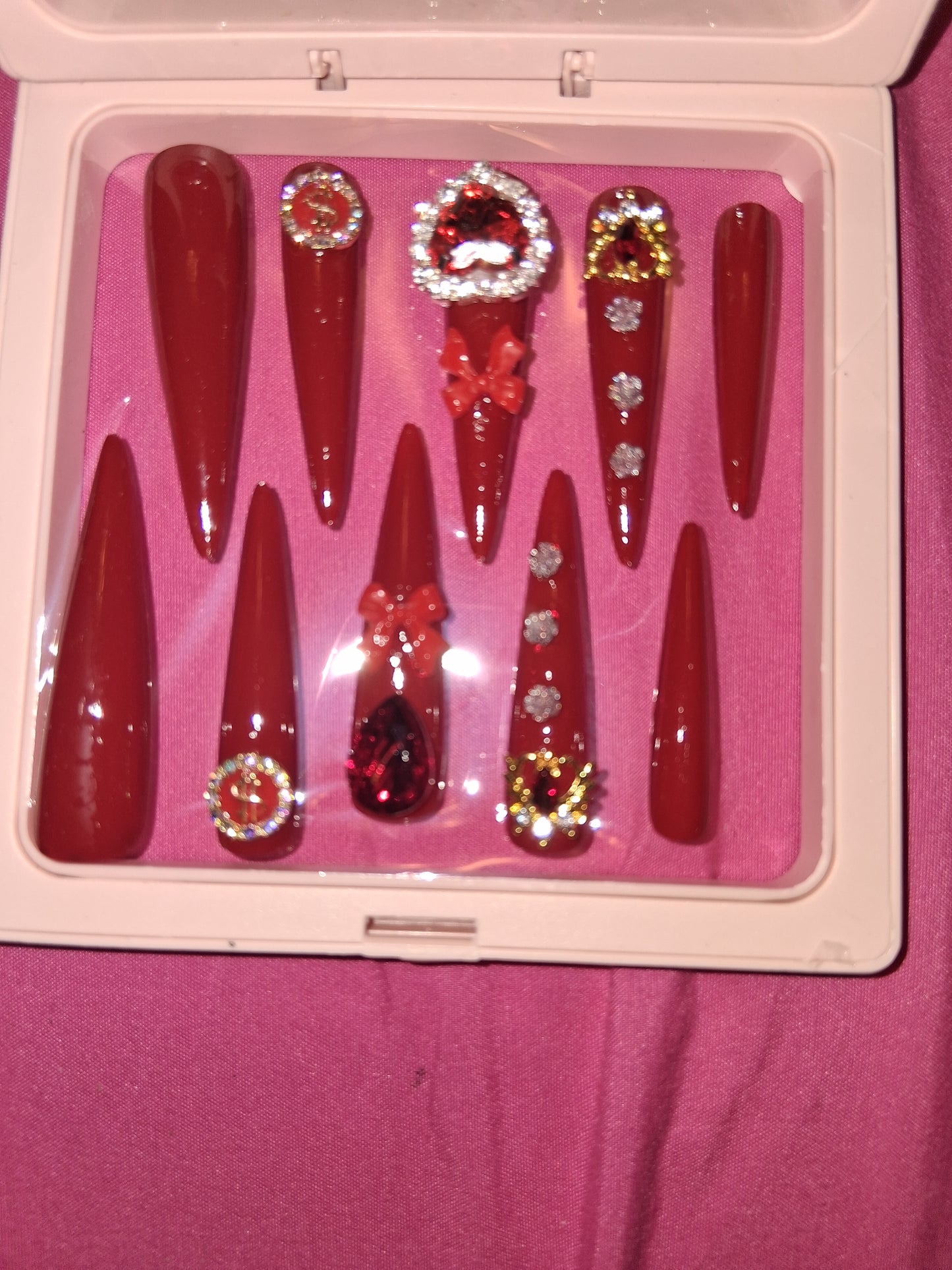 COCOMONEY NAILS CUSTOM 1 OF 1 GLUE ON PRESS ON COMES WITH FREE GIFTS #o18