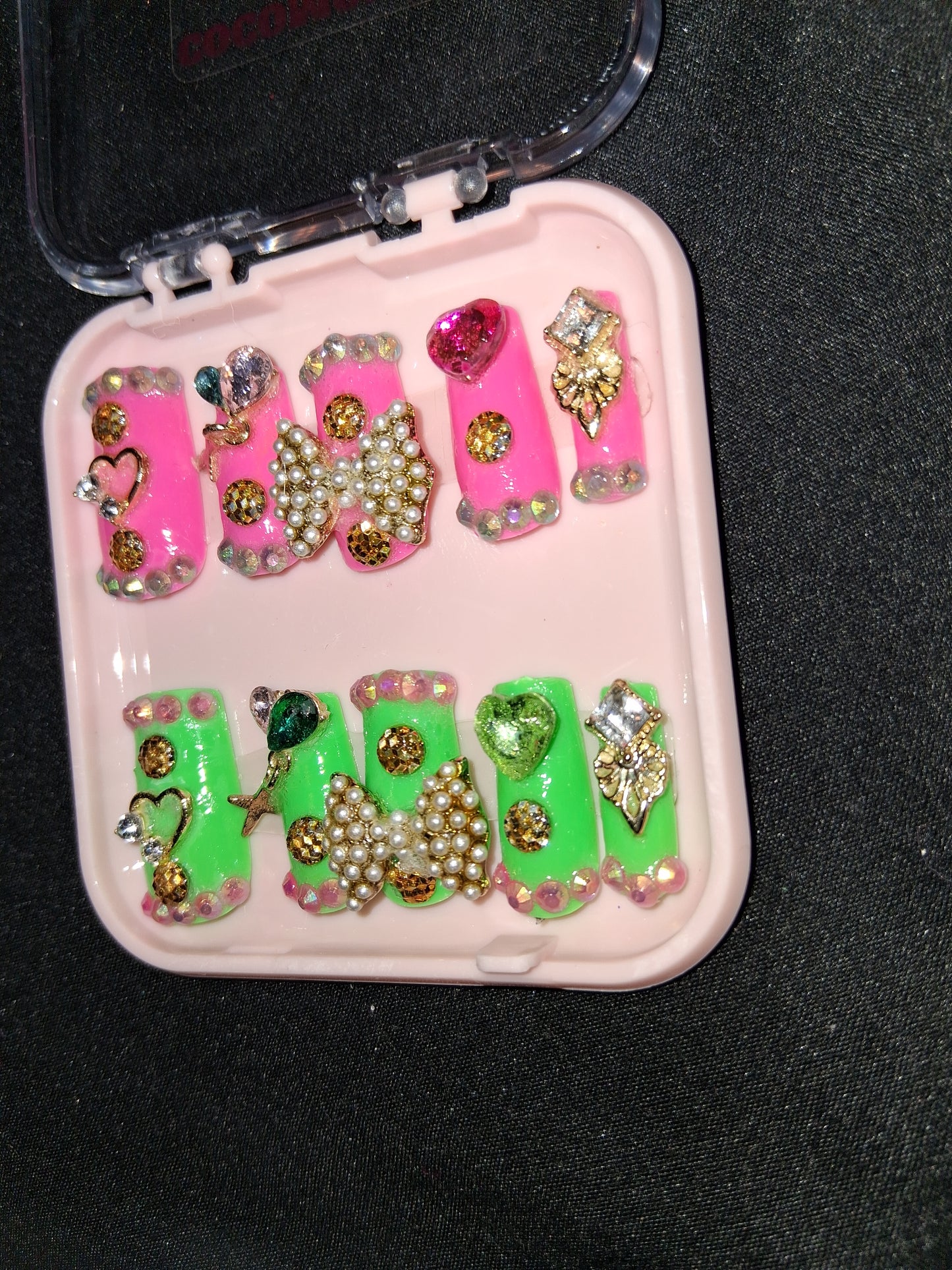COCOMONEY NAILS CUSTOM 1 OF A KIND PIECES ACRYLIC COMES WITH FREE GIFTS