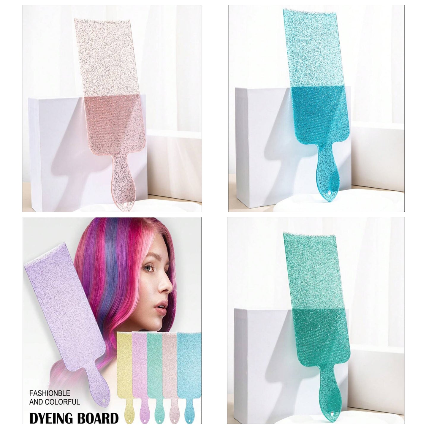 1pcsBling Bling Hair Dyeing Board Transparent Hair Dyeing Tools Highlighting Board DIY Lightening Board Hair Dyeing Paddle Baked Oil Dyeing Board Professional Hair Dyeing Board, Convenient And Portable Hairdressing Tools, Suitable For Professional Hairdre