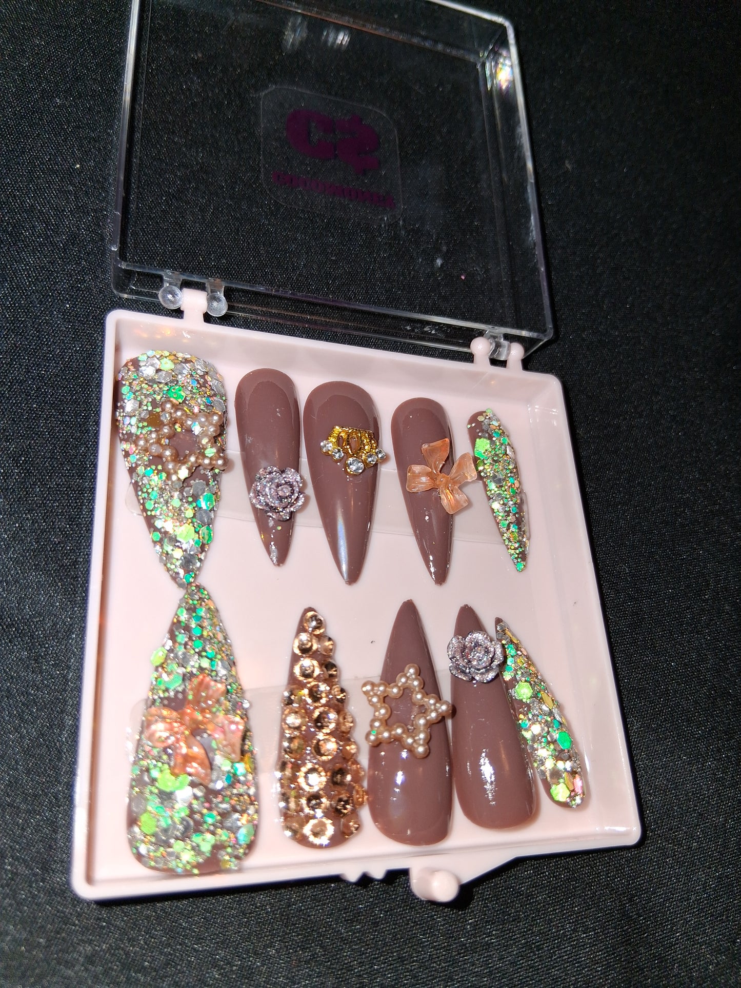 COCOMONEY NAILS CUSTOM ONE OF A KIND PIECES WITH NAIL BAG AND FREE GIFTS