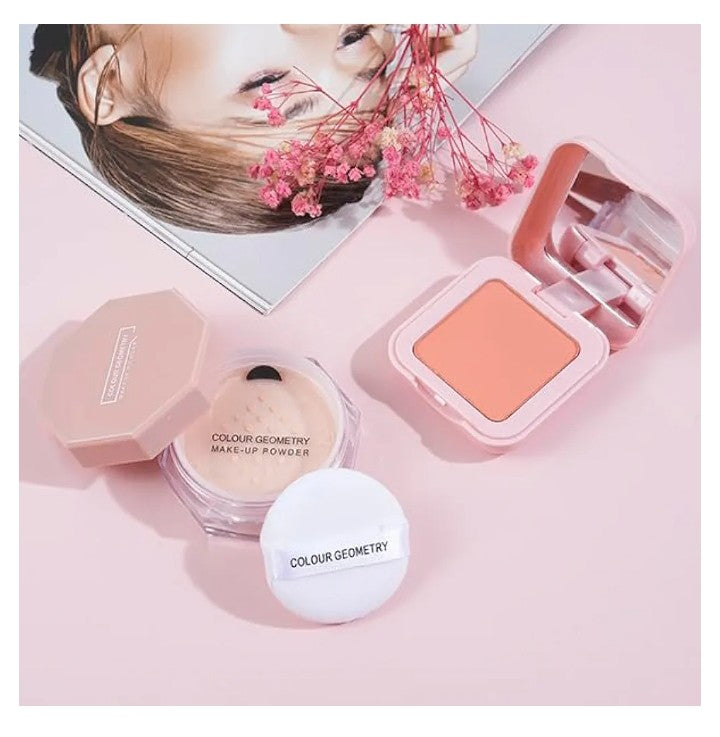 All in One Makeup Kit Full Kit Multipurpose Makeup ,eyeshadow、 liquid foundation,Loose powder,Eyebrow pencil,4-color lip gloss set