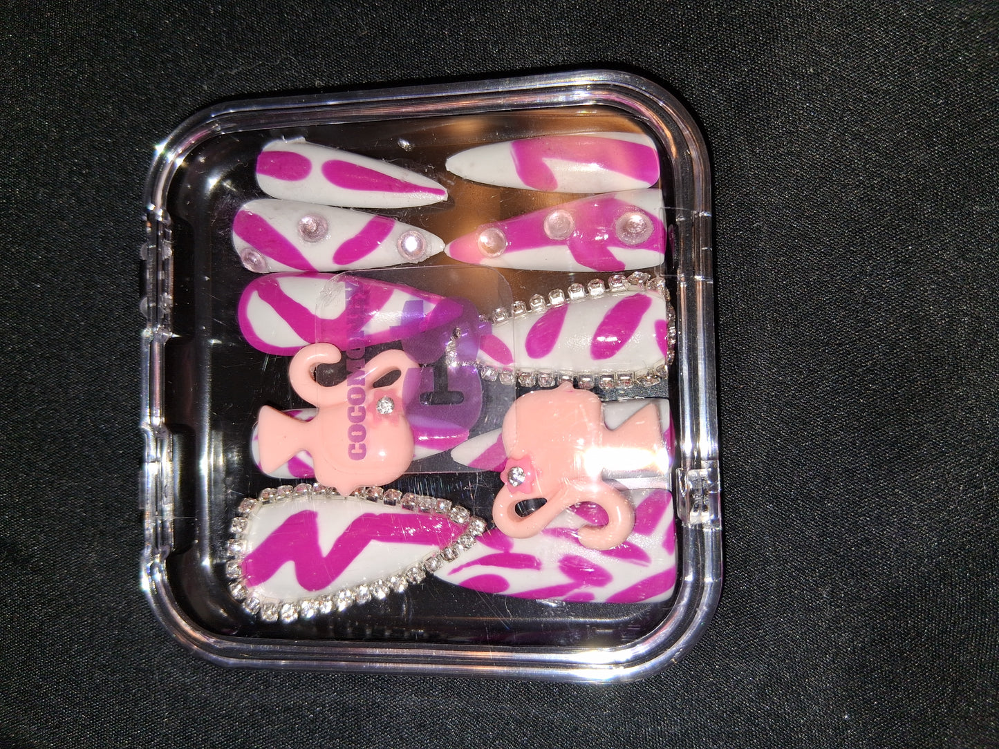 COCOMONEY NAILS CUSTOM ONE OF A KIND PIECES WITH NAIL BAG AND FREE GIFTS ACRYLIC