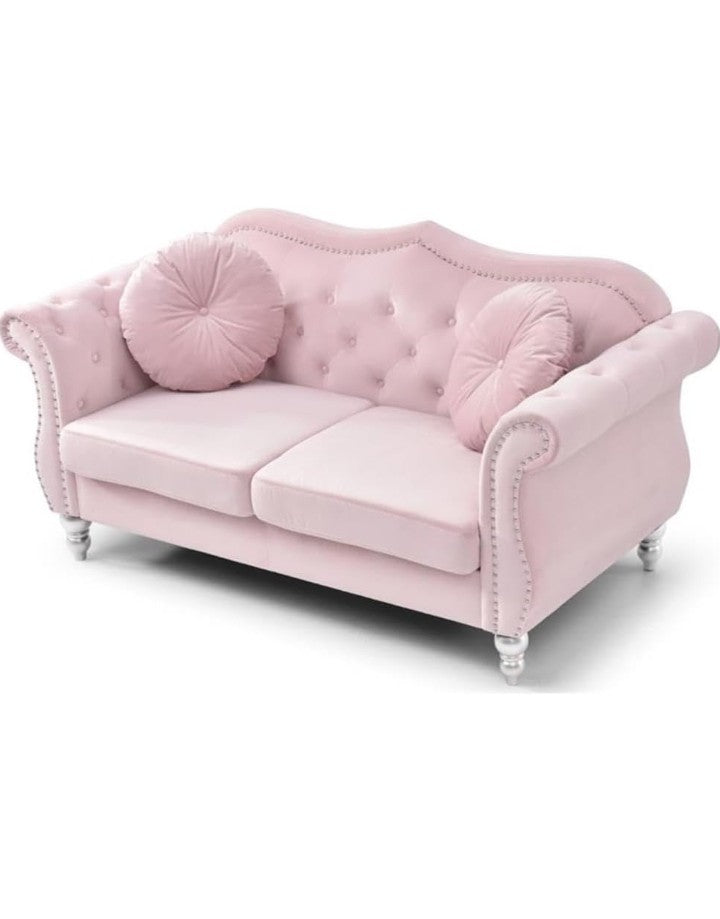Hollywood Velvet Loveseat in Pink